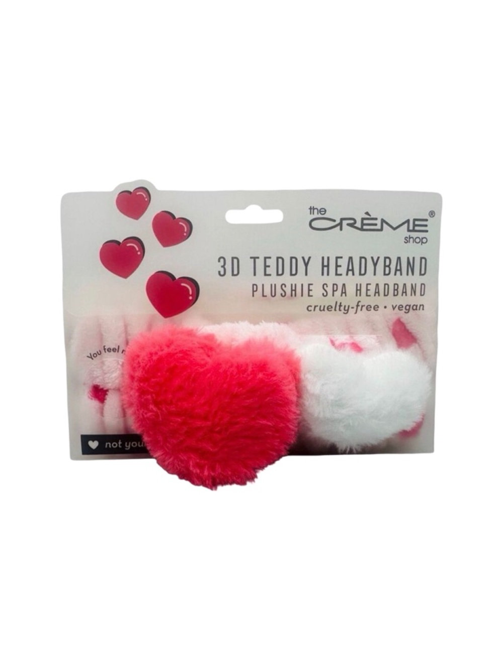The Crème Shop 3D Teddy HeadyBand Plushie Spa Headband - Not Your Baby Hearts